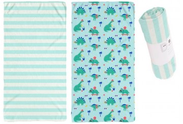 Toalla Playa Infantil 70x140 D'CASA Rayas-Dinos 3067327