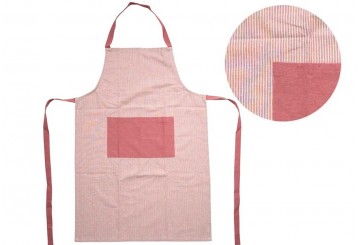 Delantal con Bolsillo Algodón 60x90cm D'CASA Rayitas Maquillaje