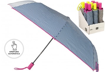 Paraguas Plegable Antiviento D'CASA Automático Vichy 308037