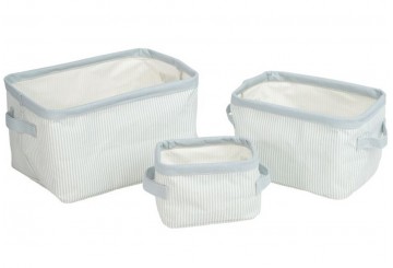 Set 3 Cestas Almacenamiento D'CASA Rayitas Calma azul 3098473