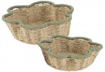 Set 2 Cestas Flor D'CASA Bicolor verde 312517