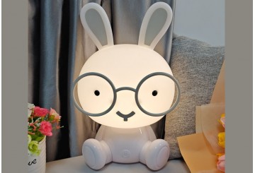 Lámpara Quitamiedo XL 8 Funciones D'CASA Conejo con Gafas 312701