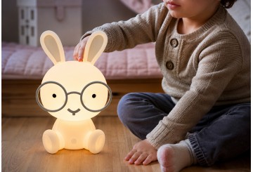 Lámpara XL Quitamiedos 8 Funciones D'CASA Conejo Gafas 312701