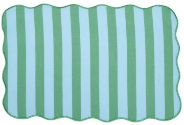 Mantel Individual 30x45 D'CASA Ondas Rayas Bicolor verde 312935