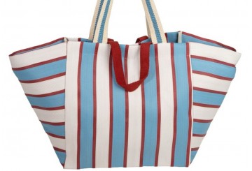 Bolso Plástico Reciclado 66x38 D'CASA Doble Asa Rayas 313407