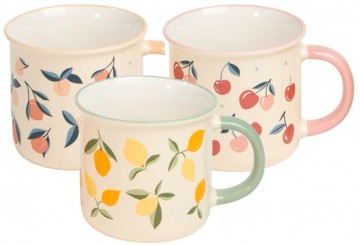 Taza Mug Cerámica 35cl D'CASA Frutas 314501