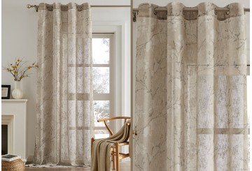 Cortina Confeccionada 140x265 CAMALTEX Visillo Estampado Otoño