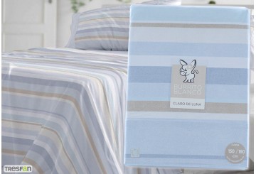 J.Sábana Estampada BURRITO BLANCO Claro de Luna 547-01 azul