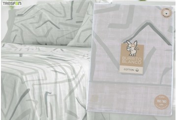 J.Sábana Estampada BURRITO BLANCO ALGODÓN 641-04 verde