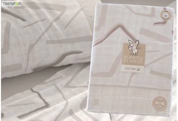 J.Sábana Estampada BURRITO BLANCO ALGODÓN 641-08 lino