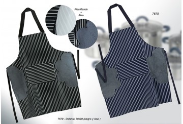 Delantal Cocina Rayas 70x80 IDEAL TEXTIL Secamanos Rizo 7579