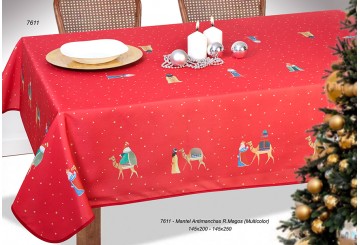 Mantel Antimanchas IDEAL TEXTIL Navideño Reyes Magos 7611