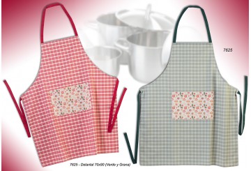 Delantal de Cocina 70x90cm IDEAL TEXTIL 7625 Verde-Granate