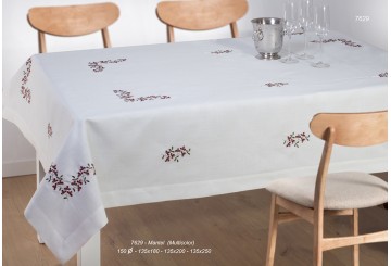 Mantel Rústico 135x180 Decorativo IDEAL Bordado+Vahinica 7629
