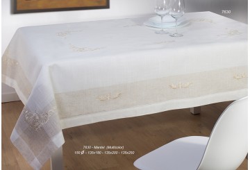 Mantel Rústico 135x180 Decorativo IDEAL Bordado Elegant 7630