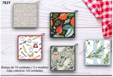 Agarrador Horno 17x17cm IDEAL TEXTIL Multicolor Surtidos 7631