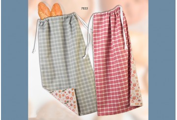 Bolsa de Pan 35x62cm IDEAL TEXTIL Reversible 7633 Verde-Granate