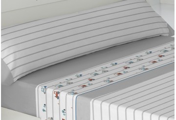 Juego Sábana 30/27 Estampada GAMBERRITOS KIDS Retro 7640 gris