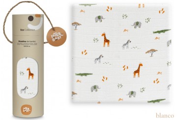 Muselina Algodón Bambú INTERBABY 120x120 Savanna 98966 blanco
