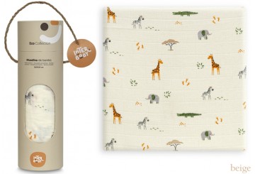 Muselina Algodón Bambú INTERBABY 120x120 Savanna 98966 beige