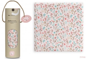 Muselina Algodón Bambú INTERBABY 120x120 Petalos Flores rosa