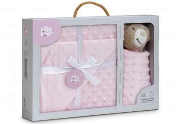 Set Manta Extrasuave + Dou Dou Cascabel INTERBABY Flores Petalos