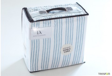 Sábana Invierno Coralina DON ALGODON 220gr DobleCara Adriel azul