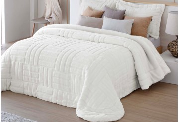 Comforter Sherpa Fun&deco ADRIEN Blanco