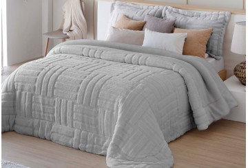 Comforter Sherpa Fun&deco ADRIEN Gris