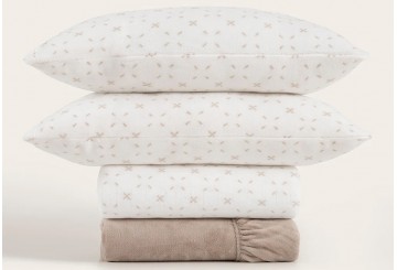 FLASH Sábana Coralina 220gr DON ALGODON Doble Cara Amara lino