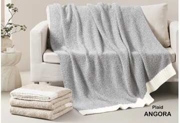 Manta Plaid 130x170 DOLZ Angora beige - gris perla