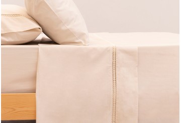 Juego Sábana 200 Hilos Algodón Vintage DON ALGODON Argos Beige