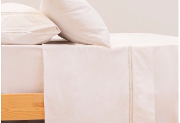 Juego Sábana 200 Hilos Algodón Vintage DON ALGODON Argos Blanco