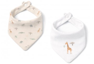 Pack 2 Baberos Bandana Algodón 20x30 INTERBABY Savanna beige