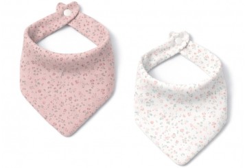 Pack 2 Baberos Bandana Algodón 20x30 INTERBABY Flores Petalos