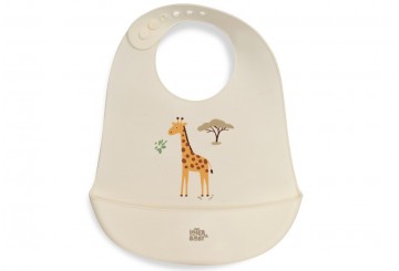 Babero Estampado Silicona con Bolsillo INTERBABY Jirafa Savanna