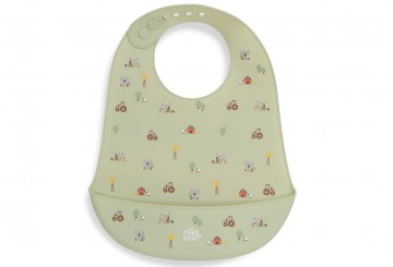 Babero Estampado Silicona con Bolsillo INTERBABY Granja Koala