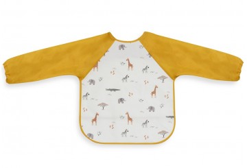 Babero con Mangas Recogemigas 33x42cm INTERBABY Savanna Jirafa
