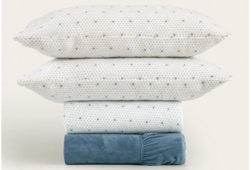 FLASH Sábana Coralina 220gr DON ALGODON Doble Cara Bianca azul