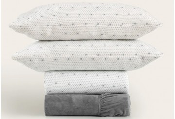 FLASH Sábana Coralina 220gr DON ALGODON Doble Cara Bianca gris