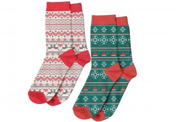 Par de Calcetines Navideños T-35-42 D'CASA Cruz Navidad 3067222
