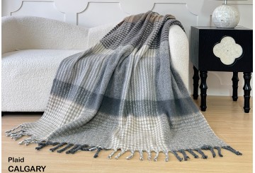 Manta Plaid Invierno - Pie de Cama 150x200 DOLZ Flecos Calgary