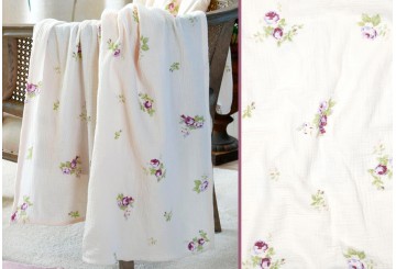 Manta Plaid - Pie de Cama 125x150cm STOF Algodón Rozaria Multi.