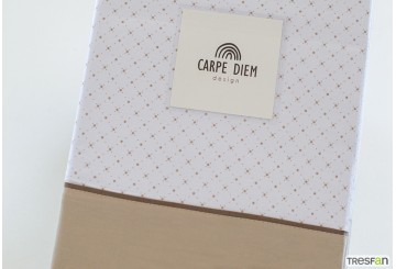 Juego Sábana 30/27 Estampada CARPE DIEM Cella beige