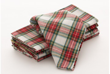 Pack 6 Servilletas 45x45 Jacquard GAMUSI Navidad Check blanco