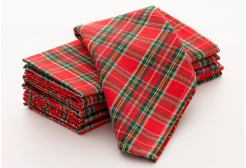 Pack 6 Servilletas 45x45 Jacquard GAMUSI Navidad Check rojo