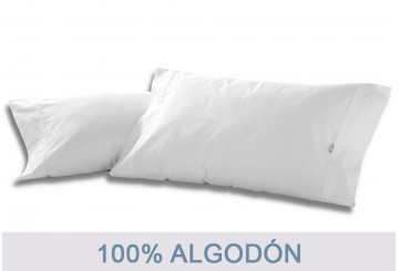 Funda Almohada 100% Algodón ES-TELIA Combi Lisa Blanca