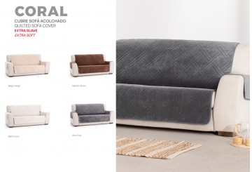 F.Cubre Sofá Acolchada Belmarti CORAL Antideslizante