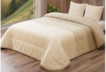 Edredón Comforter + 2 Cojines Llenos PT Económico Debora beig