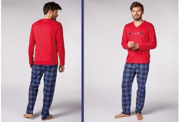 Pijama Hombre Algodón CTM Dreamer rojo